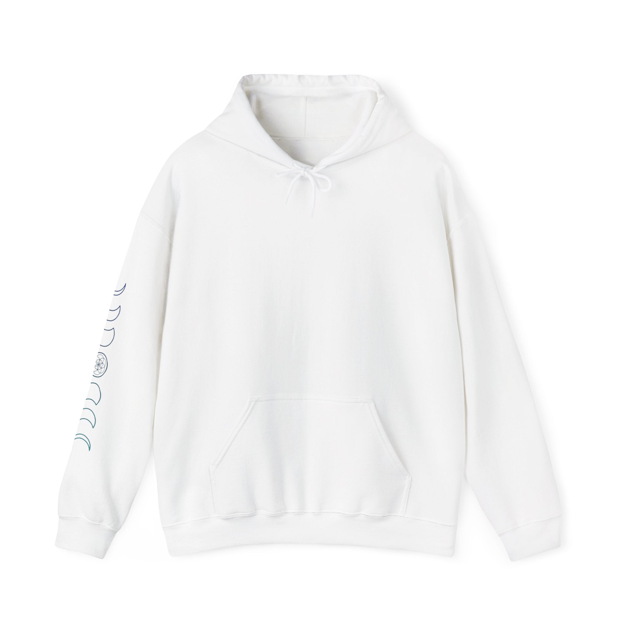 Hoodie - Flower of Life & Moon Phase Graphic Hooded Sweatshirt