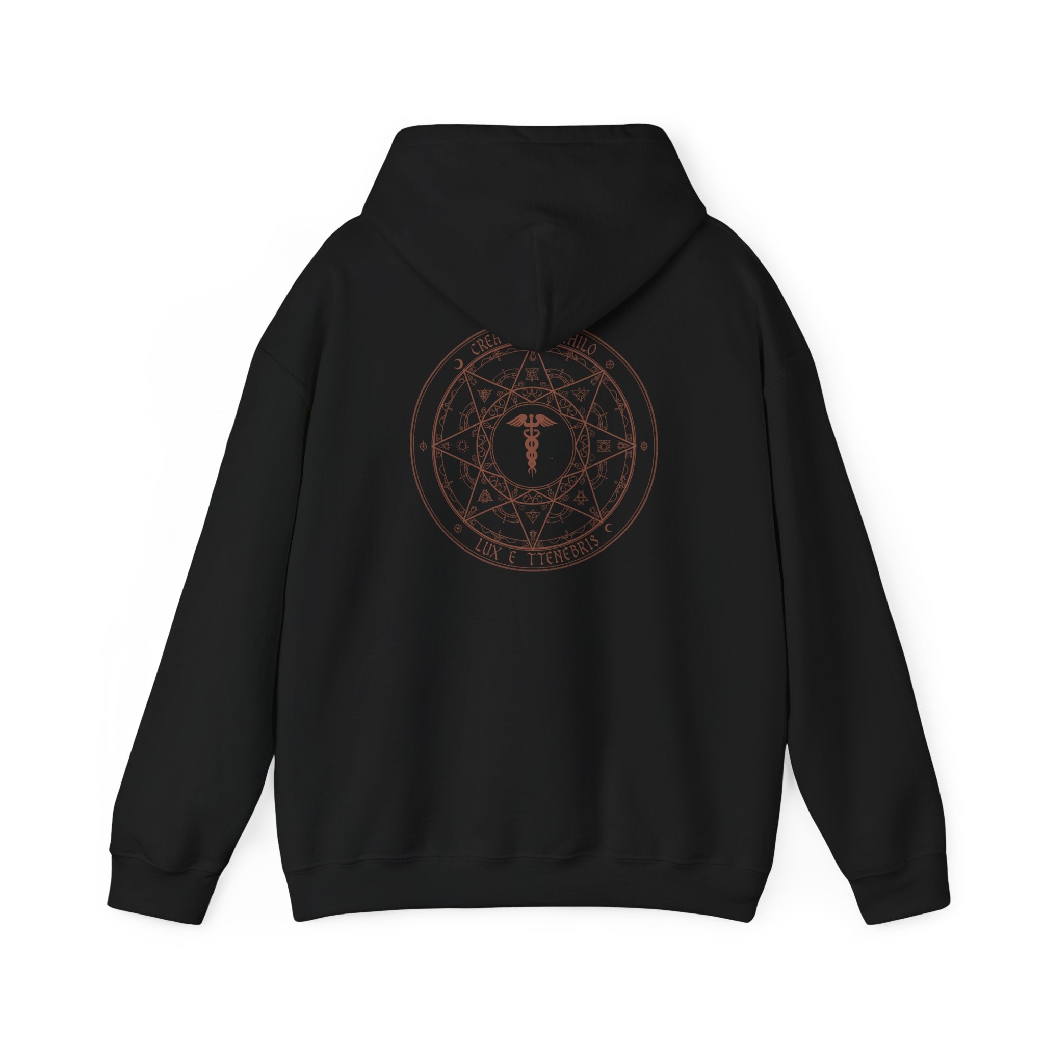 Medical Symbol Medicine Hoodie — Caduceus Mandala Back Graphic Hoodie