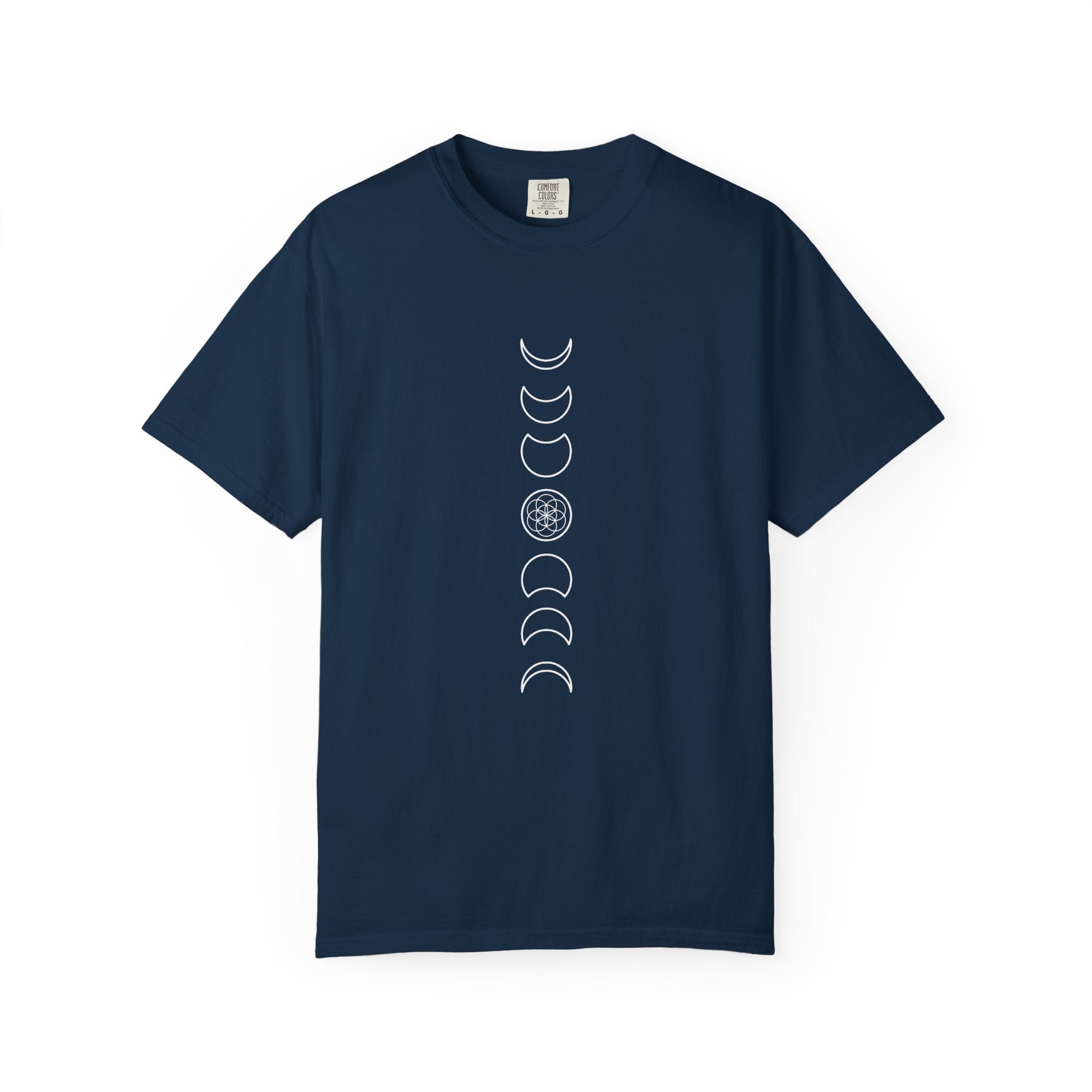 Moon Phase T-Shirt - Vertical Lunar Cycle Graphic
