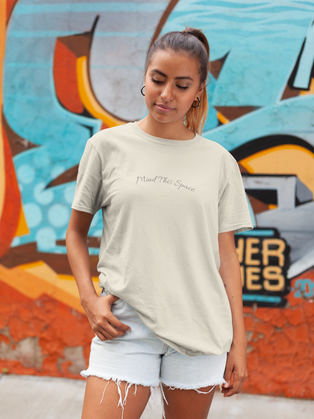 Chakra Symbols T-Shirt - Rainbow 7 Chakra Mind This Space Tee