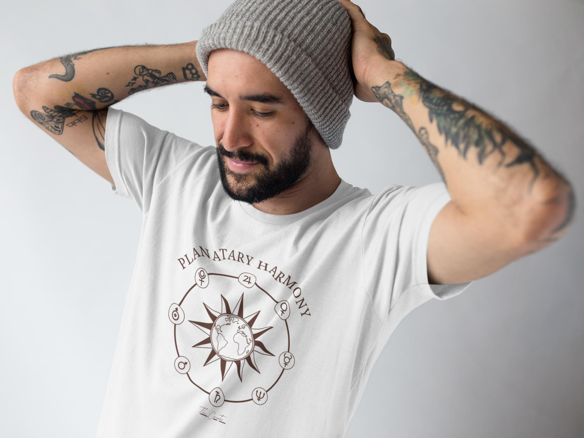 Planetary Harmony T-Shirt - Celestial Compass Graphic Tee
