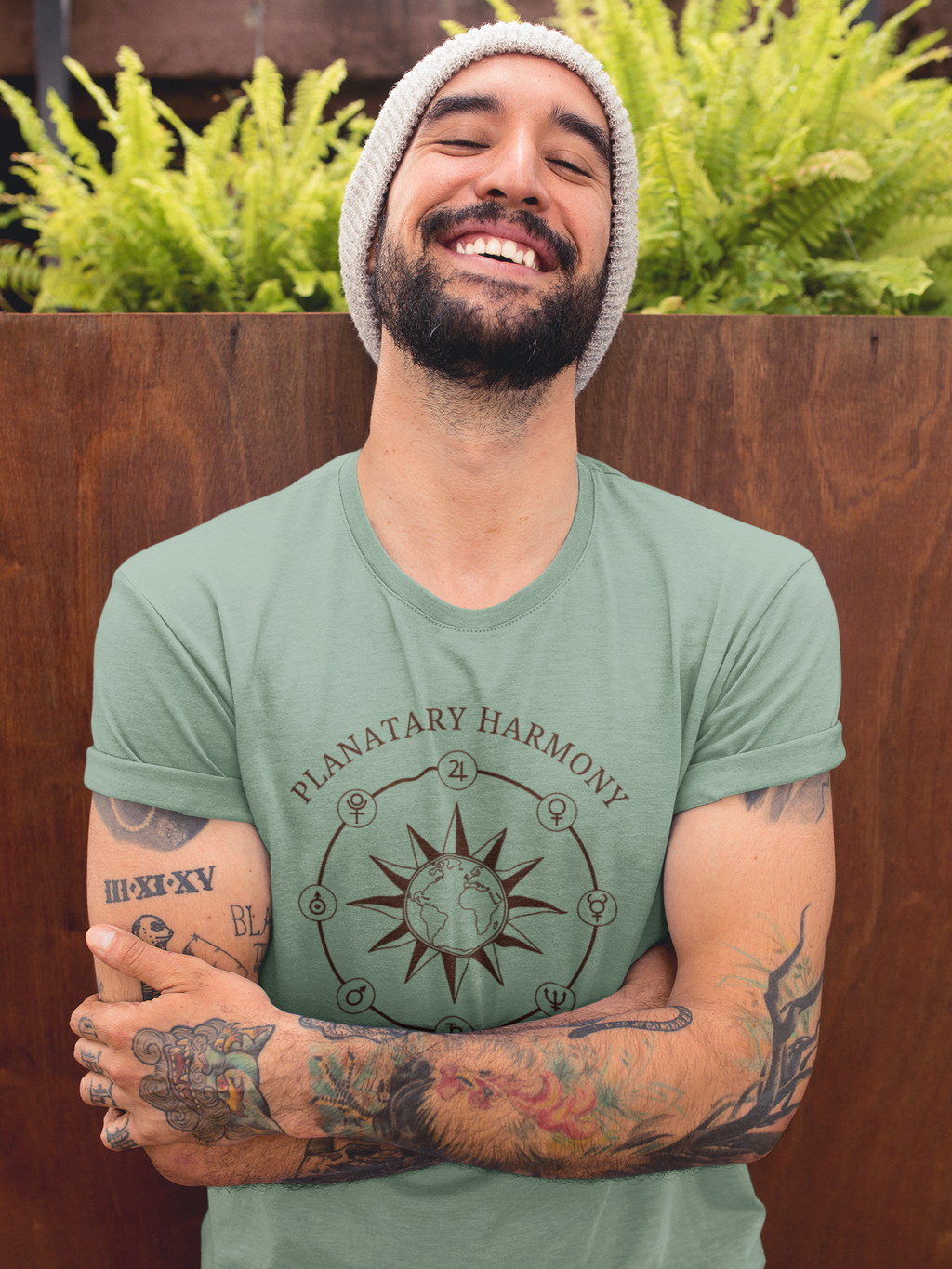 Planetary Harmony T-Shirt - Celestial Compass Graphic Tee