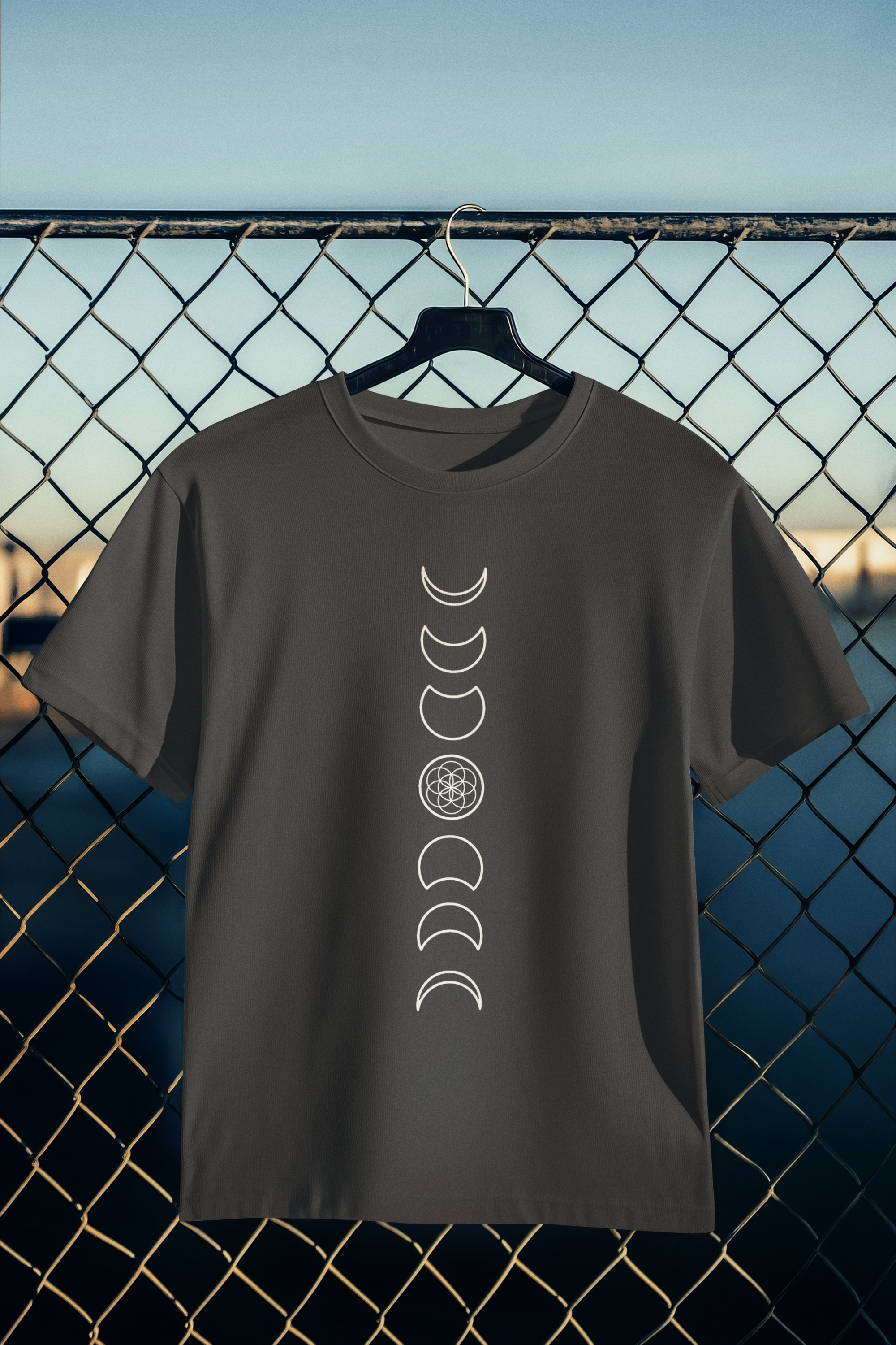 Moon Phase T-Shirt - Vertical Lunar Cycle Graphic