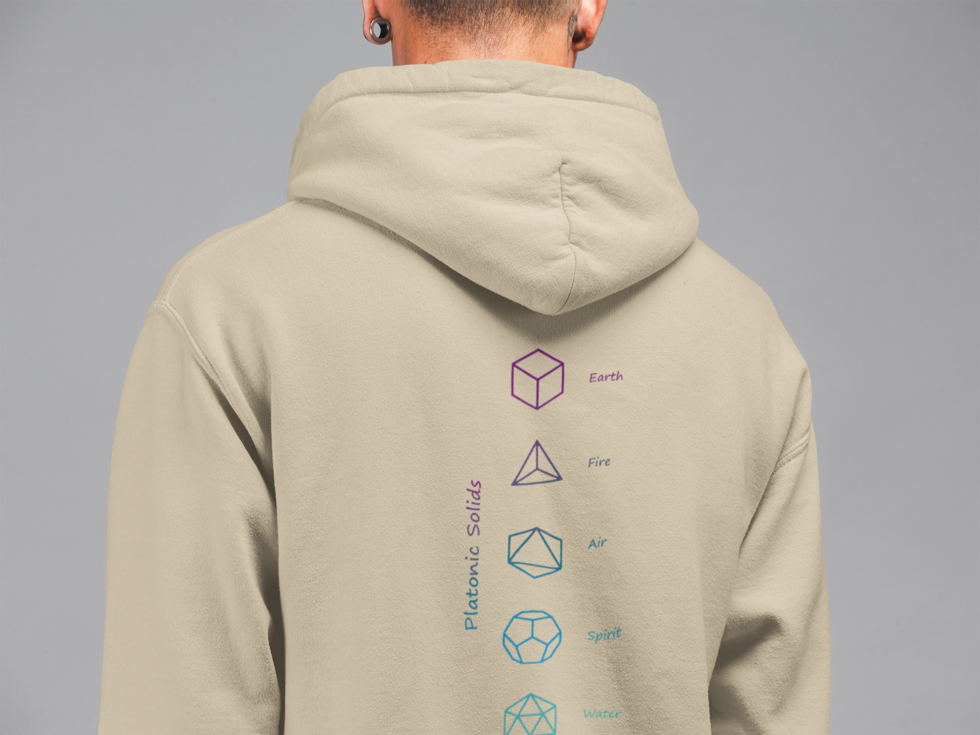 Sacred Geometry Hoodie — Minimal Platonic Solids Symbolism