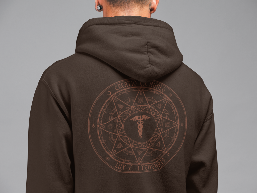 Caduceus Hoodie - Medical Symbol Medicine Mandala Back Graphic
