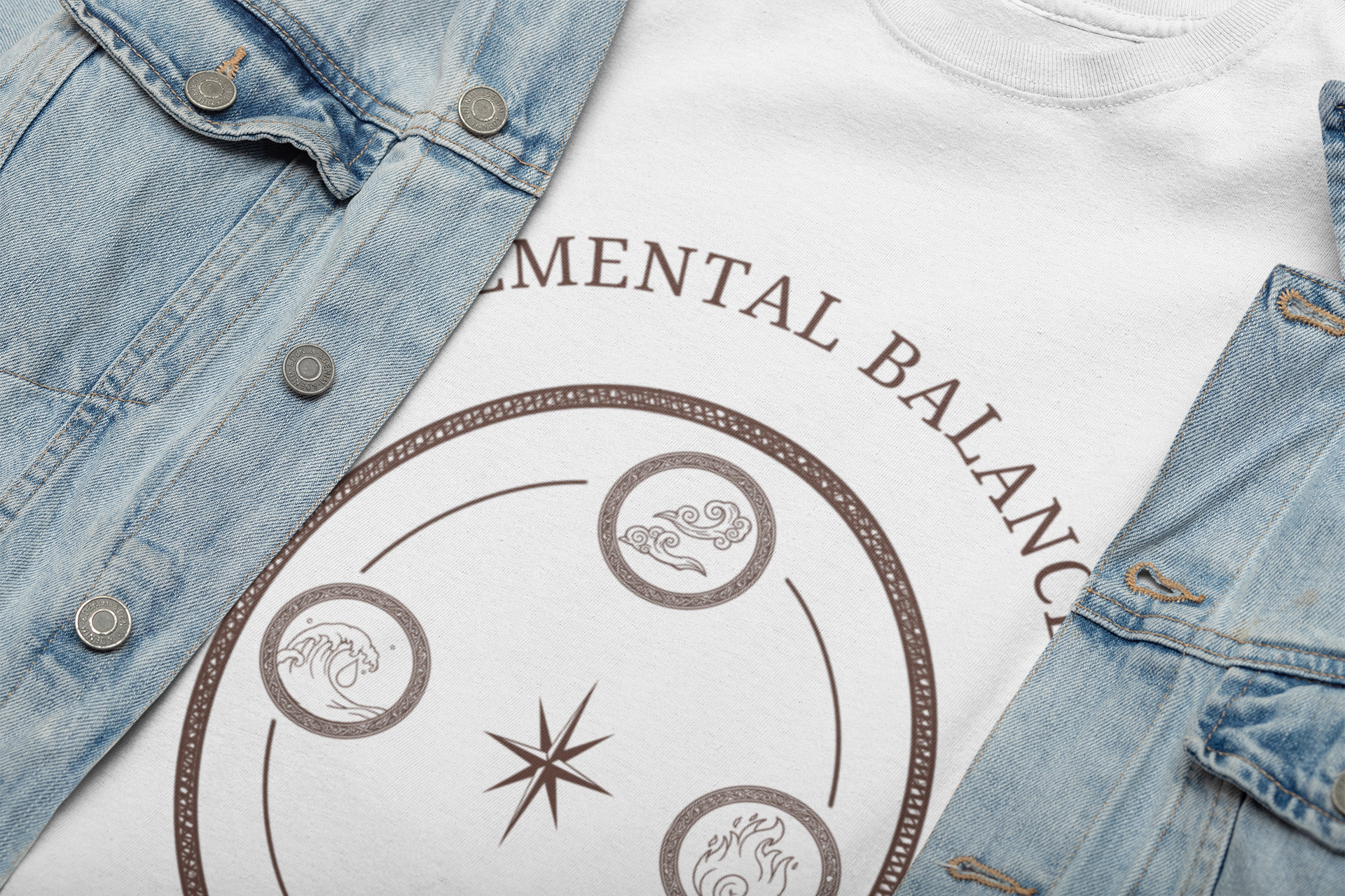 Elemental Balance T-Shirt - Moon & Star Spiritual Graphic Tee
