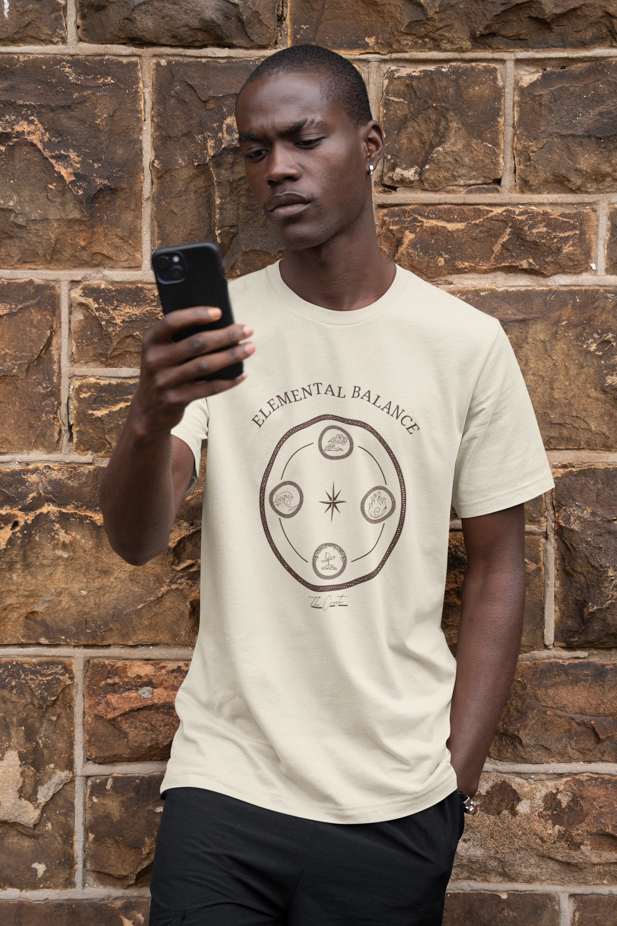 Elemental Balance T-Shirt - Moon & Star Spiritual Graphic Tee